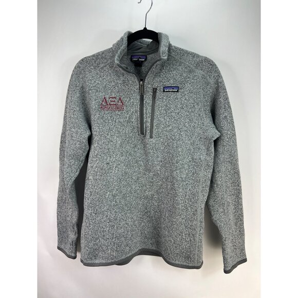 Patagonia Sweaters - Patagonia Womens Gray Better Sweater 1/4 Zip Pullover Alpha Xi Delta Embroidery